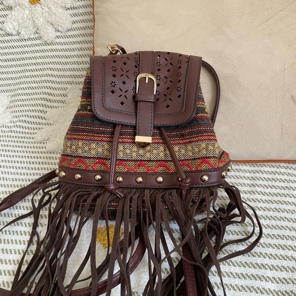 Fringe small backpack